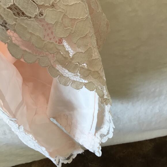 David Bridal Short Tank Lace Dress with V -Neck - Picture 6 of 16